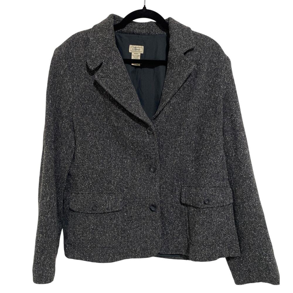 LL Bean Blazer Womens XL Wool Capsule Wardrobe Timeless Classy Timeless Career